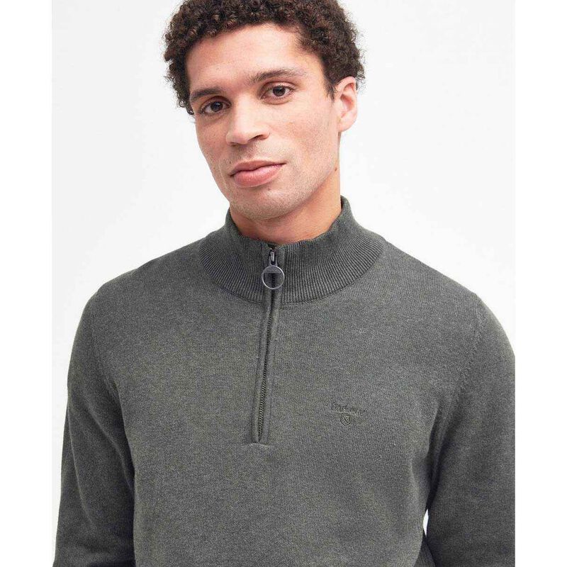 Barbour Cotton Half Zip Knitted Jumper image number 2